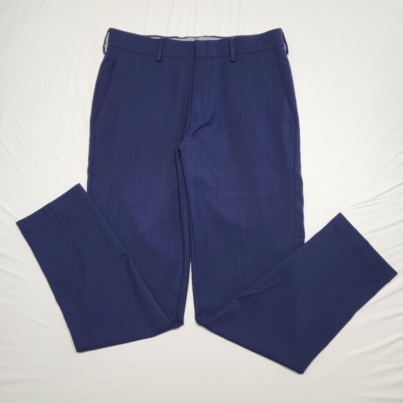 Haggar Mens Dress Pants 30 X 30 Slim Fit Premium Stretch Straight Leg Navy Blue - Picture 1 of 14